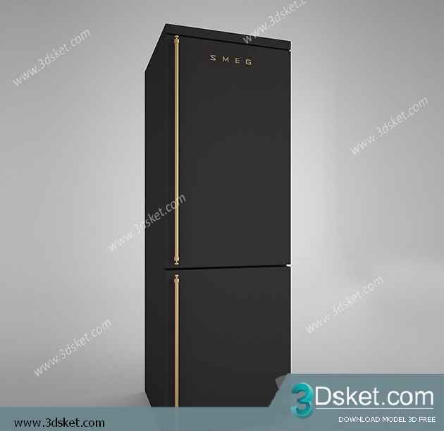 Free Download Kitchen Appliance 3D Model 0246 Tủ Lạnh
