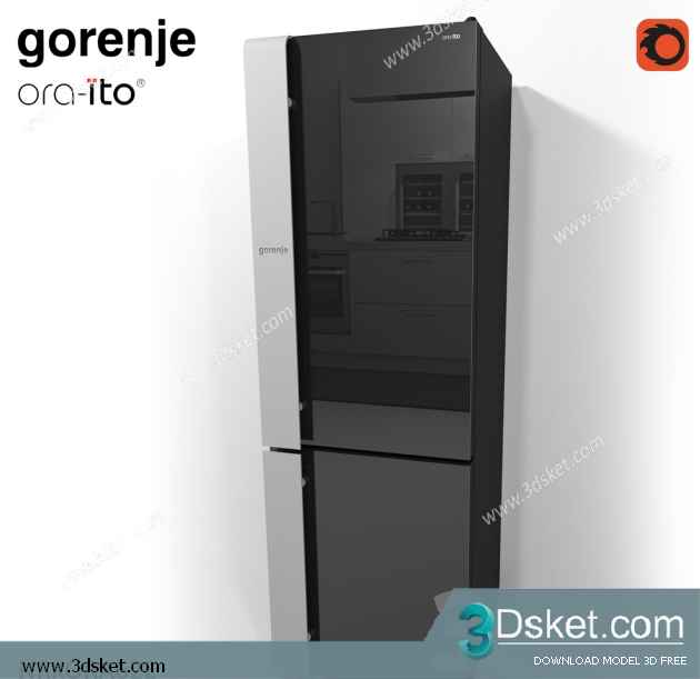 Free Download Kitchen Appliance 3D Model 0247 Tủ Lạnh