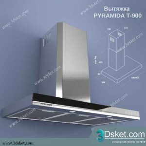 Download Kitchen Appliance 3D Model 0252 Máy Hút Mùi