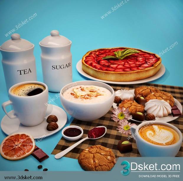 Free Download Food And Drinks 3D Model 028