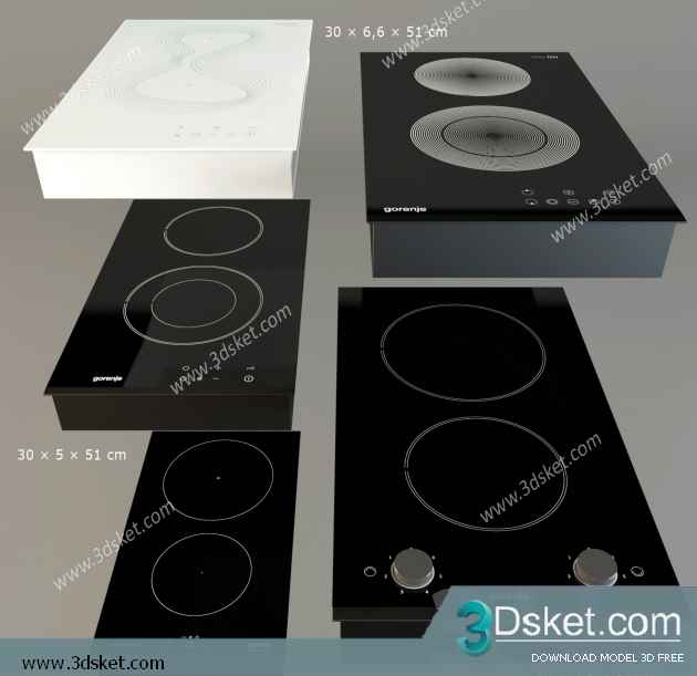 Free Download Kitchen Appliance 3D Model 0257 Bếp Từ