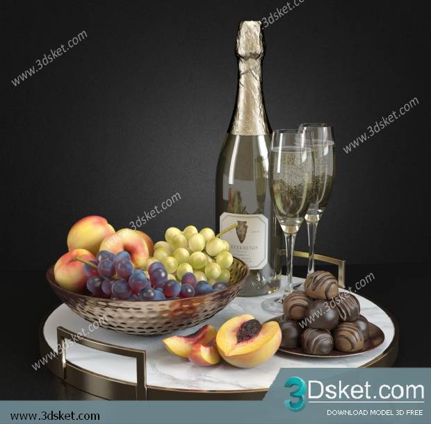 Free Download Food And Drinks 3D Model 091