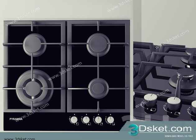 Free Download Kitchen Appliance 3D Model 0190 bếp ga