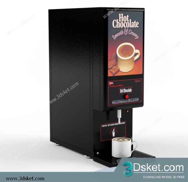 Free Download Kitchen Appliance 3D Model 0196 Máy Caffe