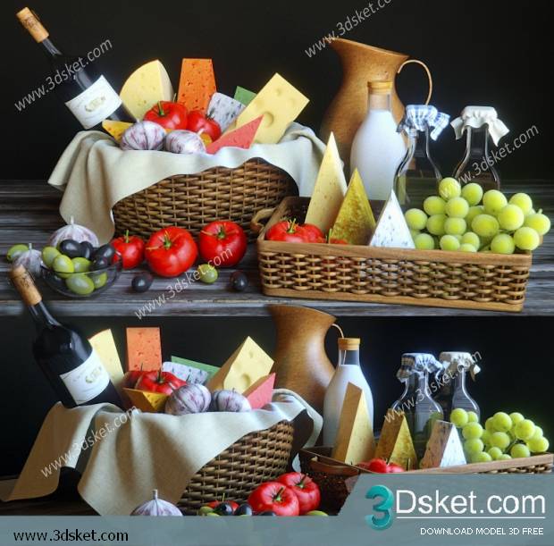 Free Download Food And Drinks 3D Model 098