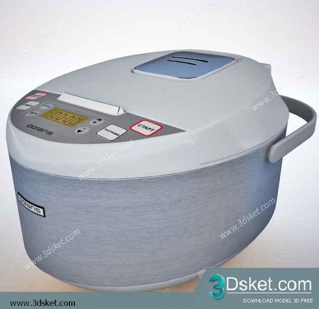 Free Download Kitchen Appliance 3D Model 0198 Nồi cơm