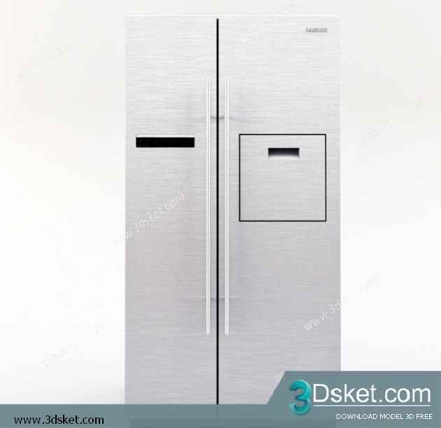 Free Download Kitchen Appliance 3D Model 0201 Tủ Lạnh