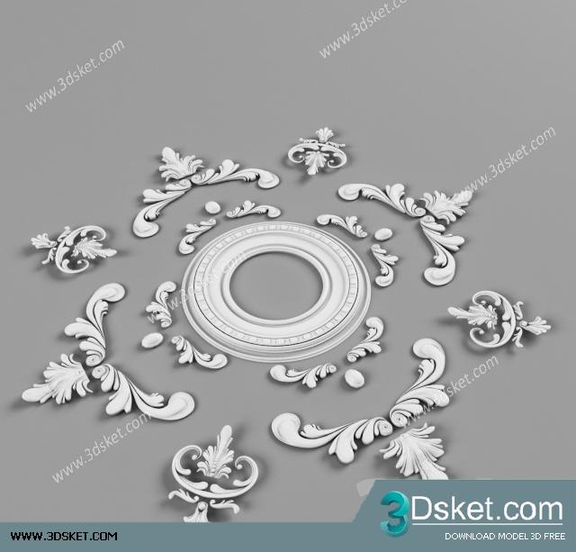 Free Download Decorative Plaster 3D Model 328 Mâm trần thạch cao