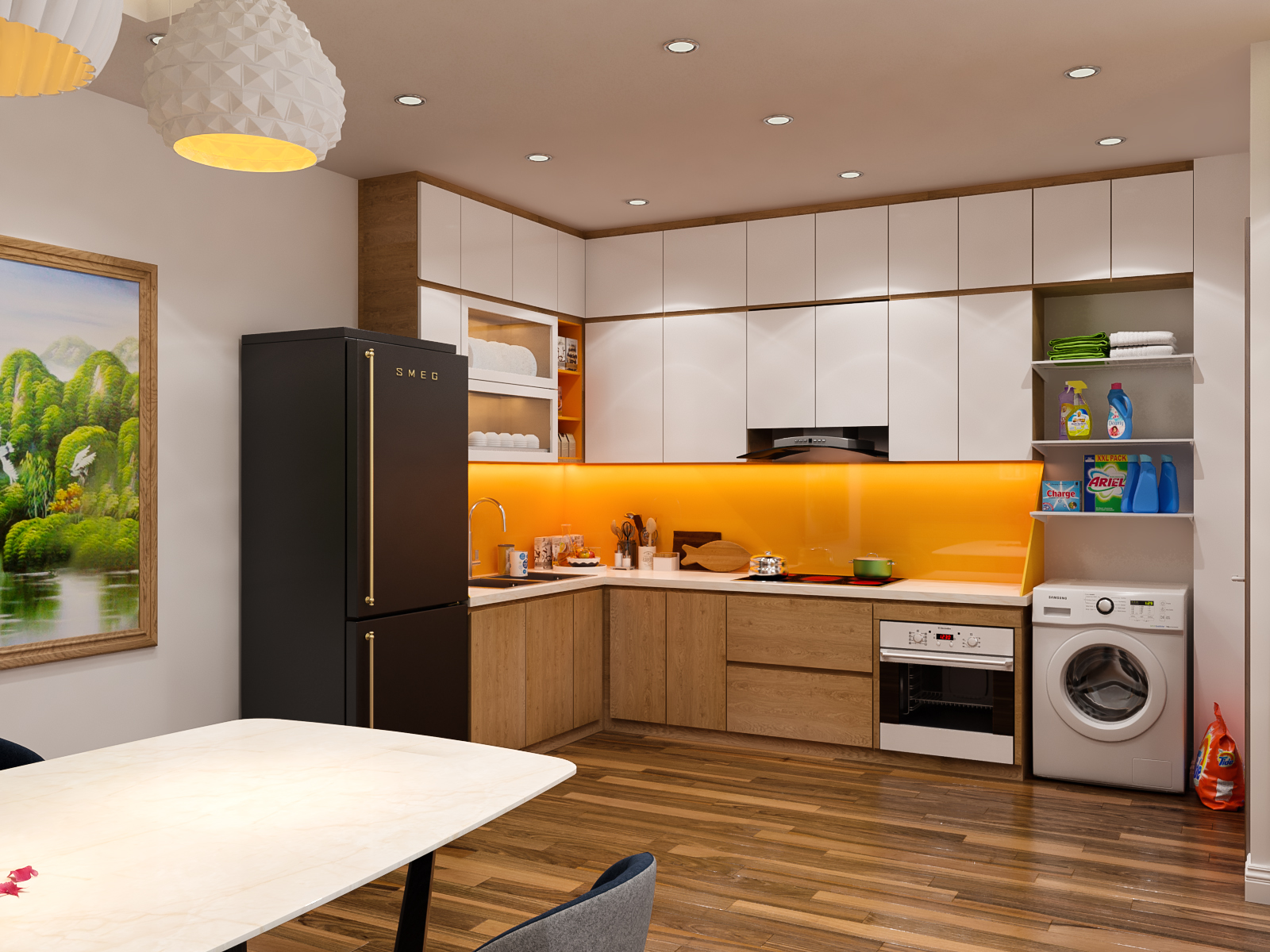 3D Interior Model Kitchen Living room 013 Scene 3dsmax