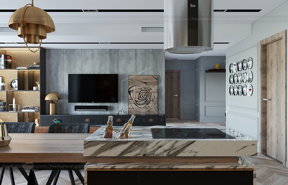 3D Interior Model Kitchen Living room 022 Scene 3dsmax