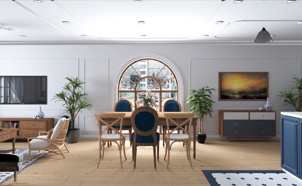 3D Interior Model Kitchen Living room 024 Scene 3dsmax