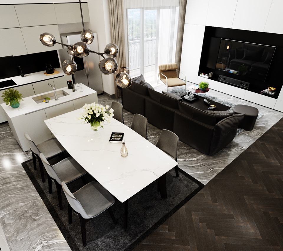 3D Interior Model Kitchen Living room 028 Scene 3dsmax
