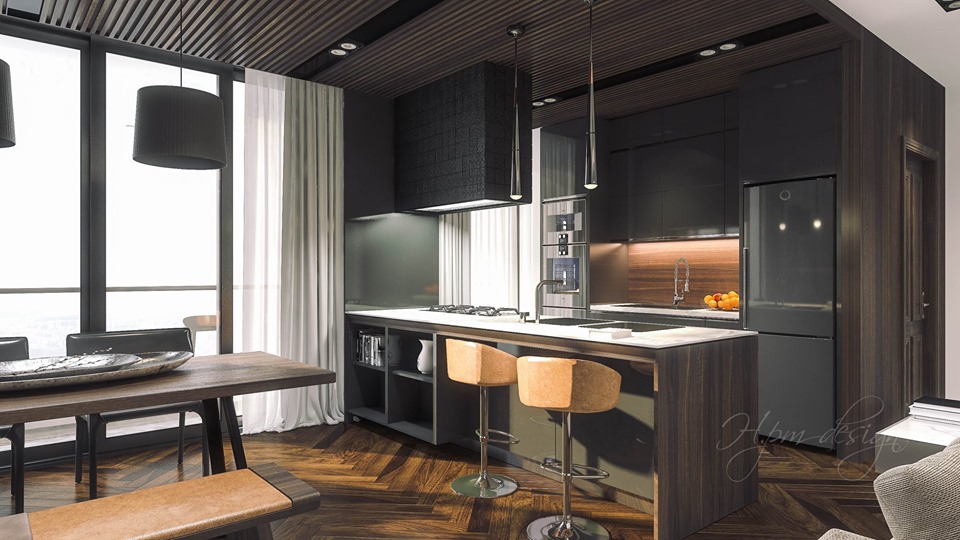 3D Interior Model Kitchen Living room 0033 Scene 3dsmax