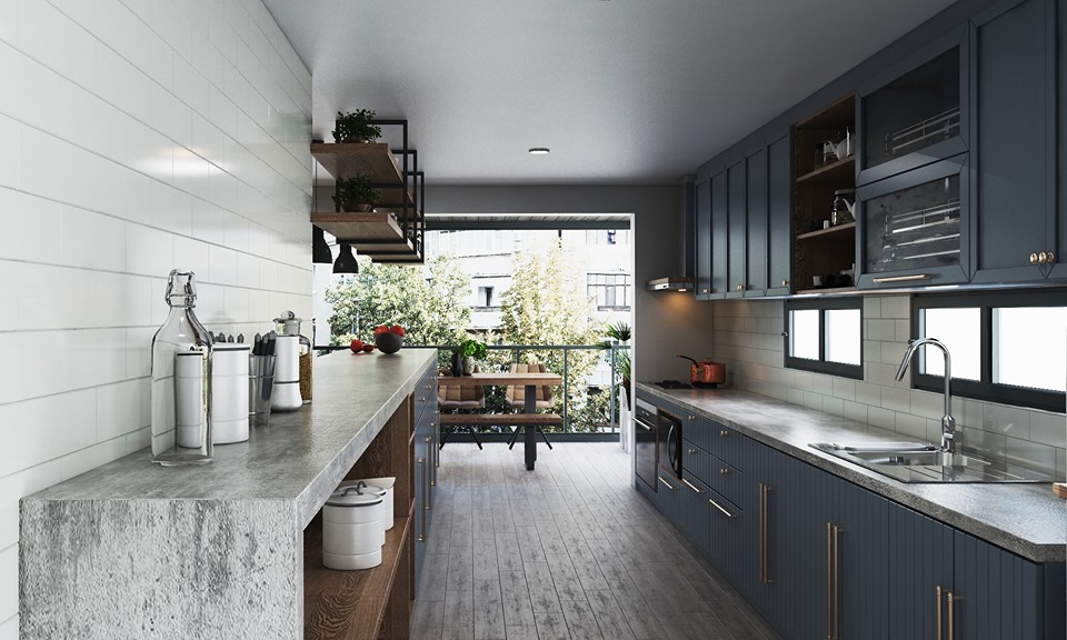 3D Interior Model Kitchen Living room 040A Scene 3dsmax