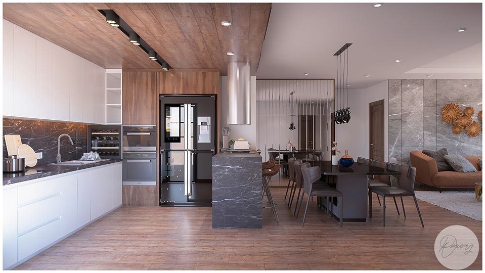 3D Interior Model Kitchen Living room 052 Scene 3dsmax