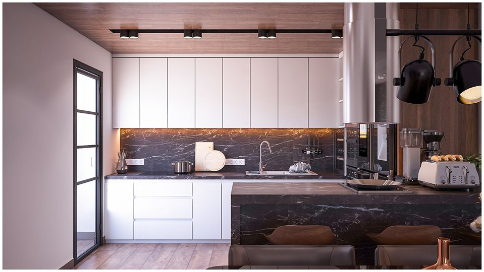 3D Interior Model Kitchen Living room 052 Scene 3dsmax