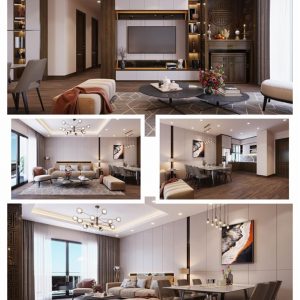 3D Interior Model Kitchen Living room 053A Scene 3dsmax