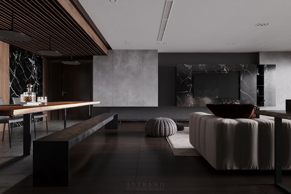 3D Interior Model Kitchen Living room 057A Scene 3dsmax