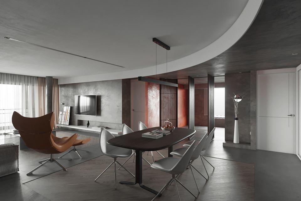 3D Interior Model Kitchen Living room 064B Scene 3dsmax