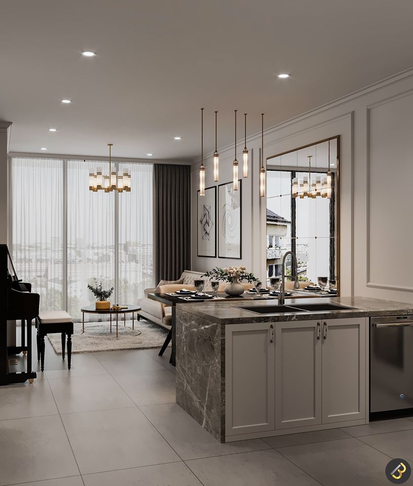 3D Interior Model Kitchen Living room 066B Scene 3dsmax