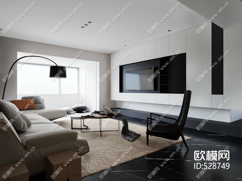 3D Interior Model Kitchen Living room 069B Scene 3dsmax