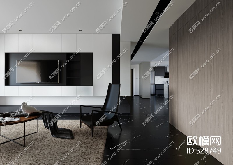 3D Interior Model Kitchen Living room 069B Scene 3dsmax
