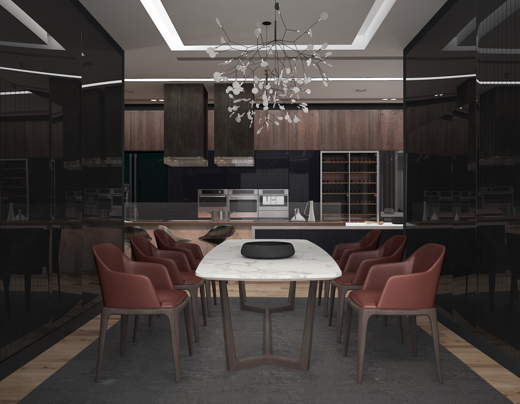 3D Interior Model Kitchen Living room 007 Scene 3dsmax