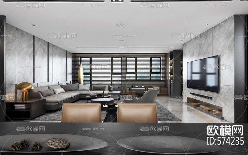 3D Interior Model Kitchen Living room 071C Scene 3dsmax