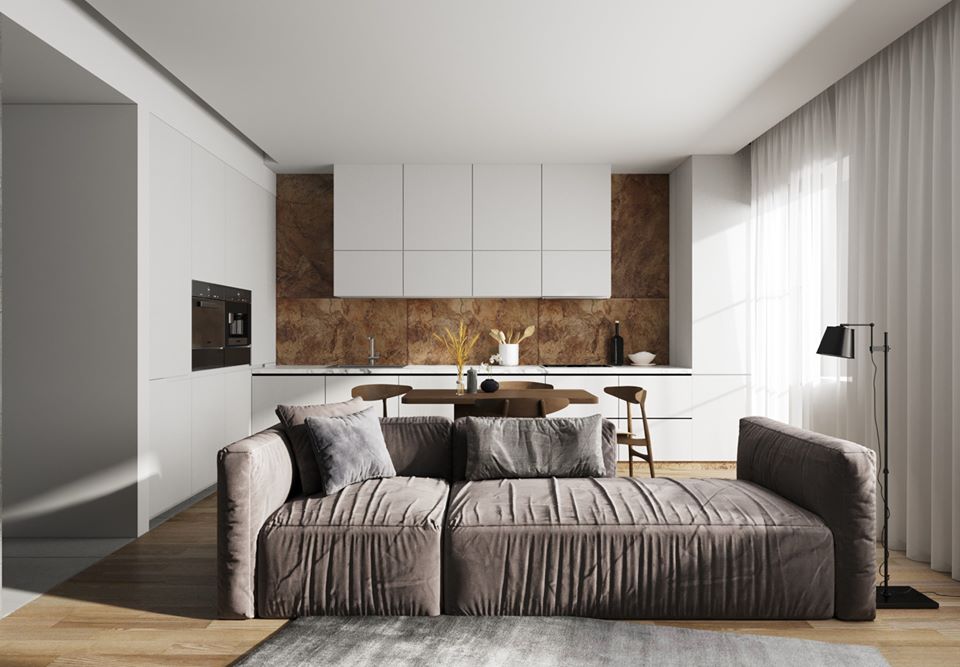 3D Interior Model Kitchen Living room 085 Scene 3dsmax