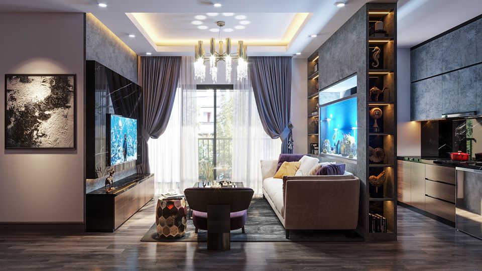 3D Interior Model Kitchen Living room 086 Scene 3dsmax