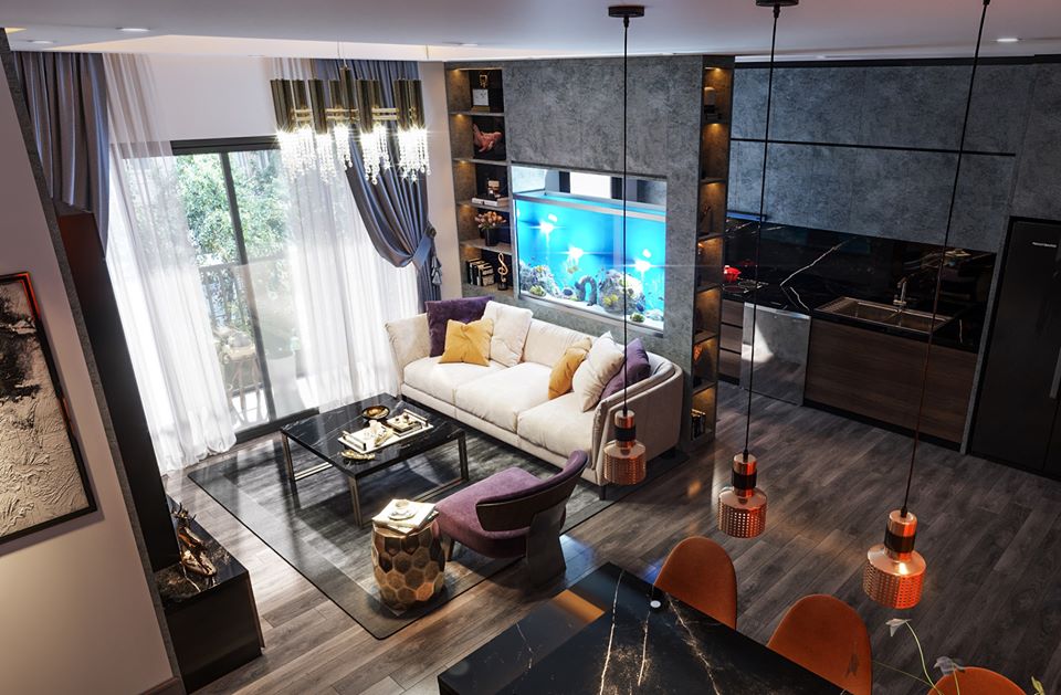 3D Interior Model Kitchen Living room 086 Scene 3dsmax