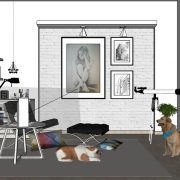 3D Interior Model Kitchen Living room 452 Scene 3dsmax