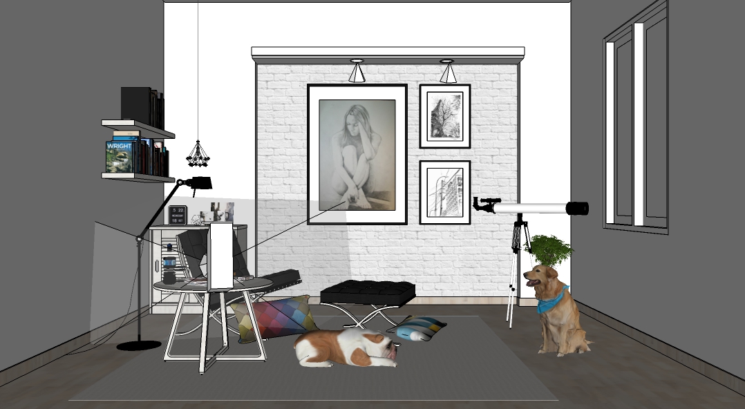 3D Interior Model Kitchen Living room 452 Scene 3dsmax