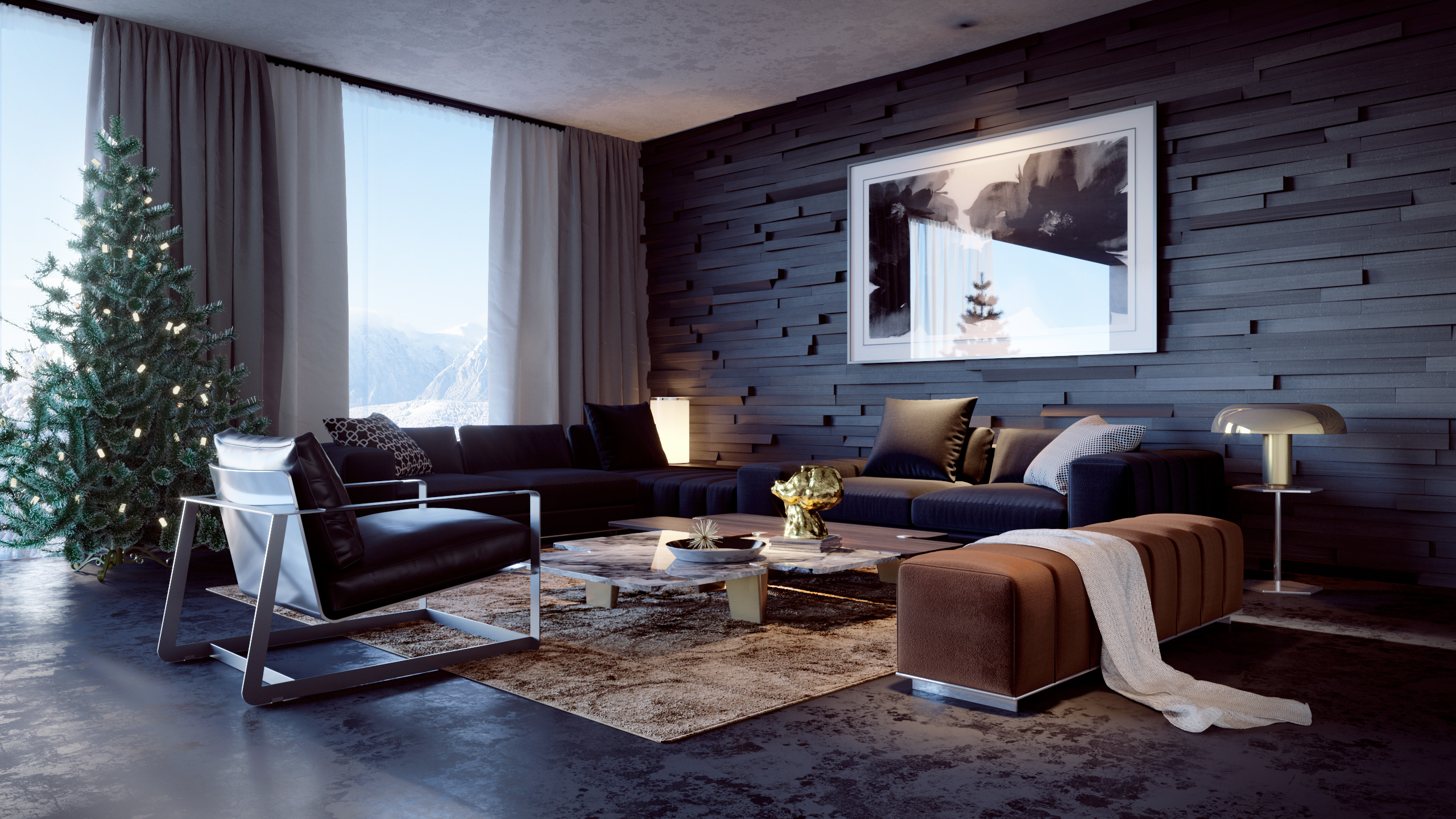 3D Interior Model Kitchen Living room 0302 Scene 3dsmax
