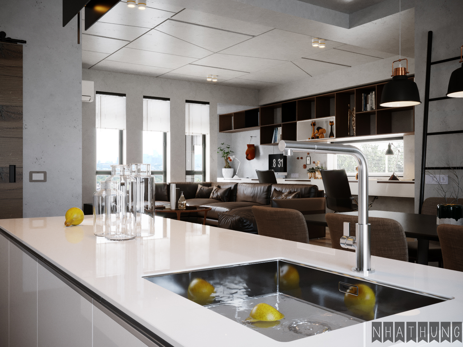 3D Interior Model Kitchen Living room 0311 Scene 3dsmax
