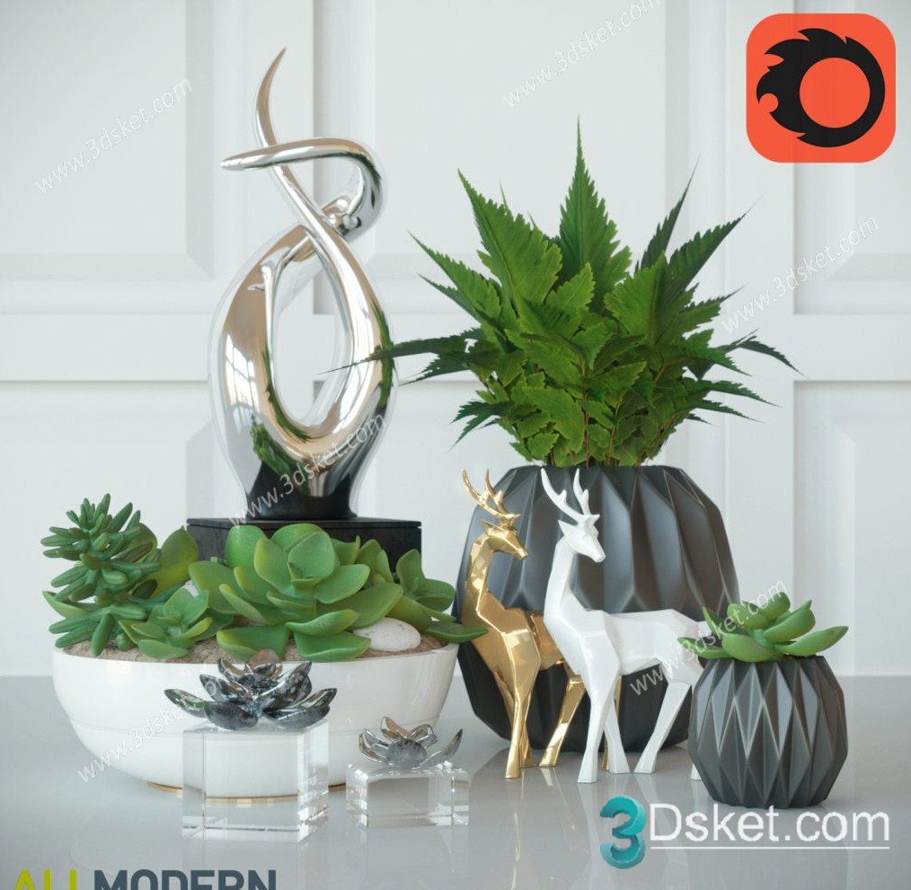 3D Model Indoor Plants Free Download 034