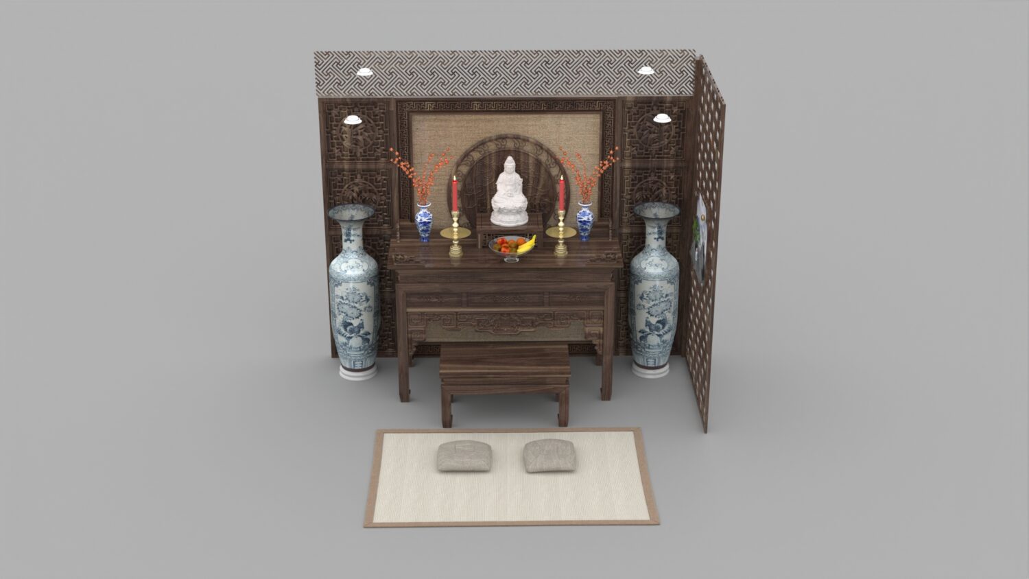 3D Model Altar Room Free Download 01112 Phòng thờ