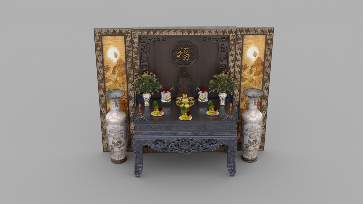 3D Model Altar Room Free Download 01116 Phòng thờ