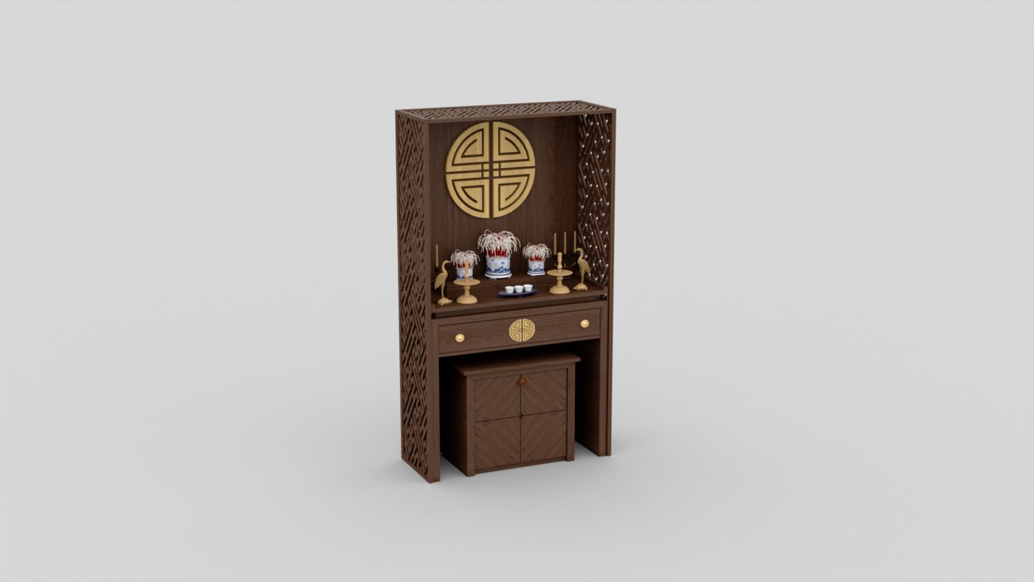 3D Model Altar Room Free Download 01366 Phòng thờ