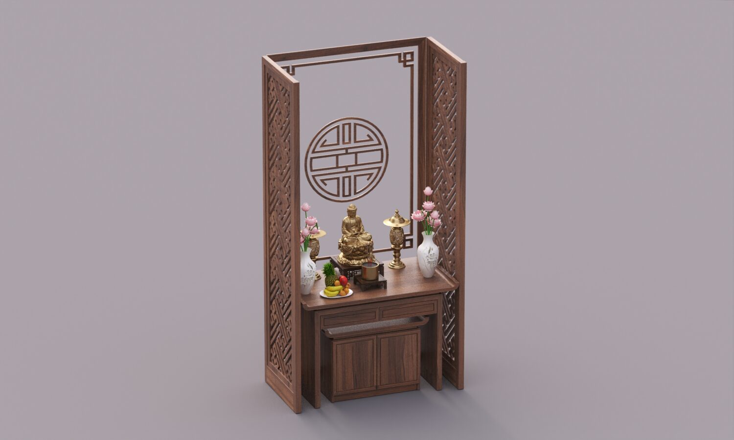 3D Model Altar Room Free Download 0384 Phòng thờ