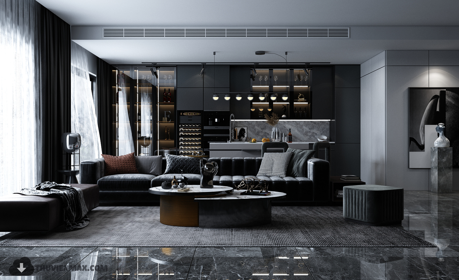 3D Interior Model Living room 0336 Scene 3dsmax