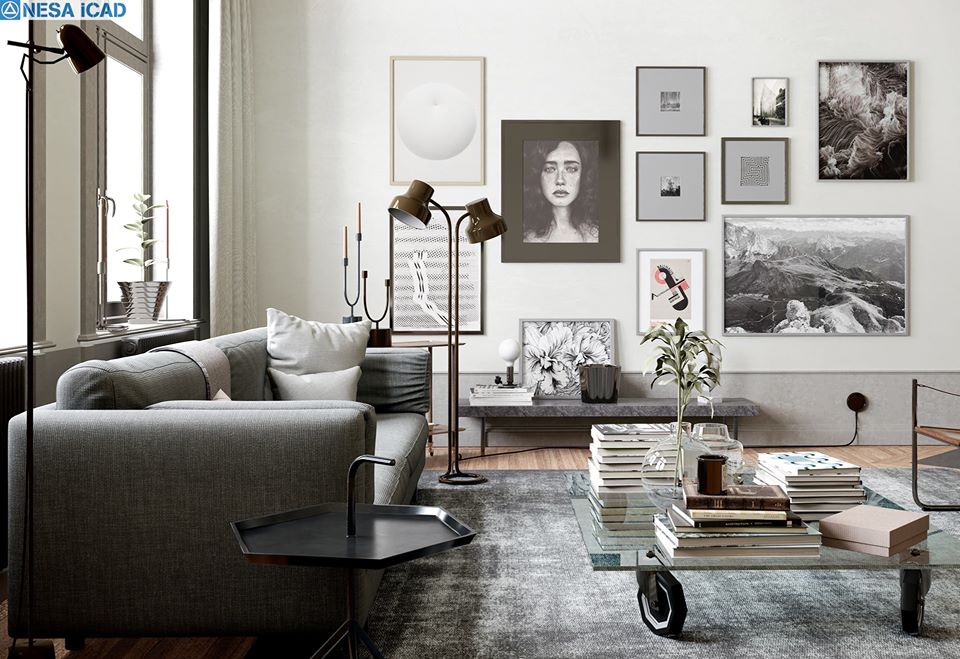 3D Interior Model Living room 0401A Scene 3dsmax