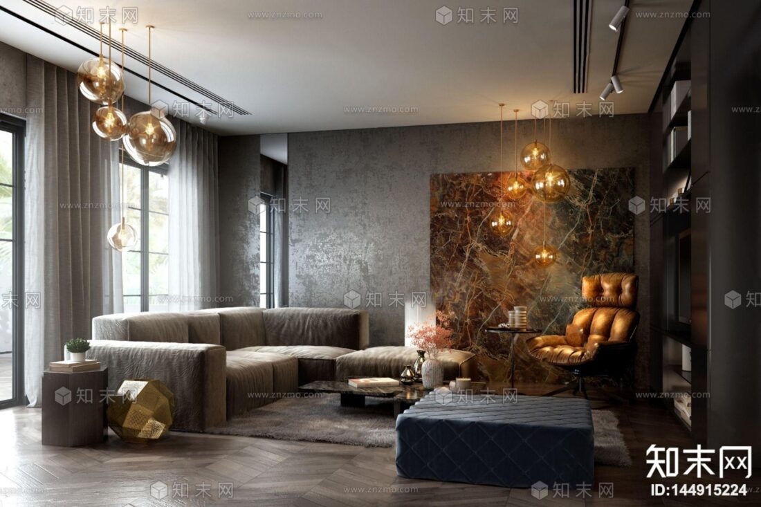 3D Interior Model Living room 0485 Scene 3dsmax