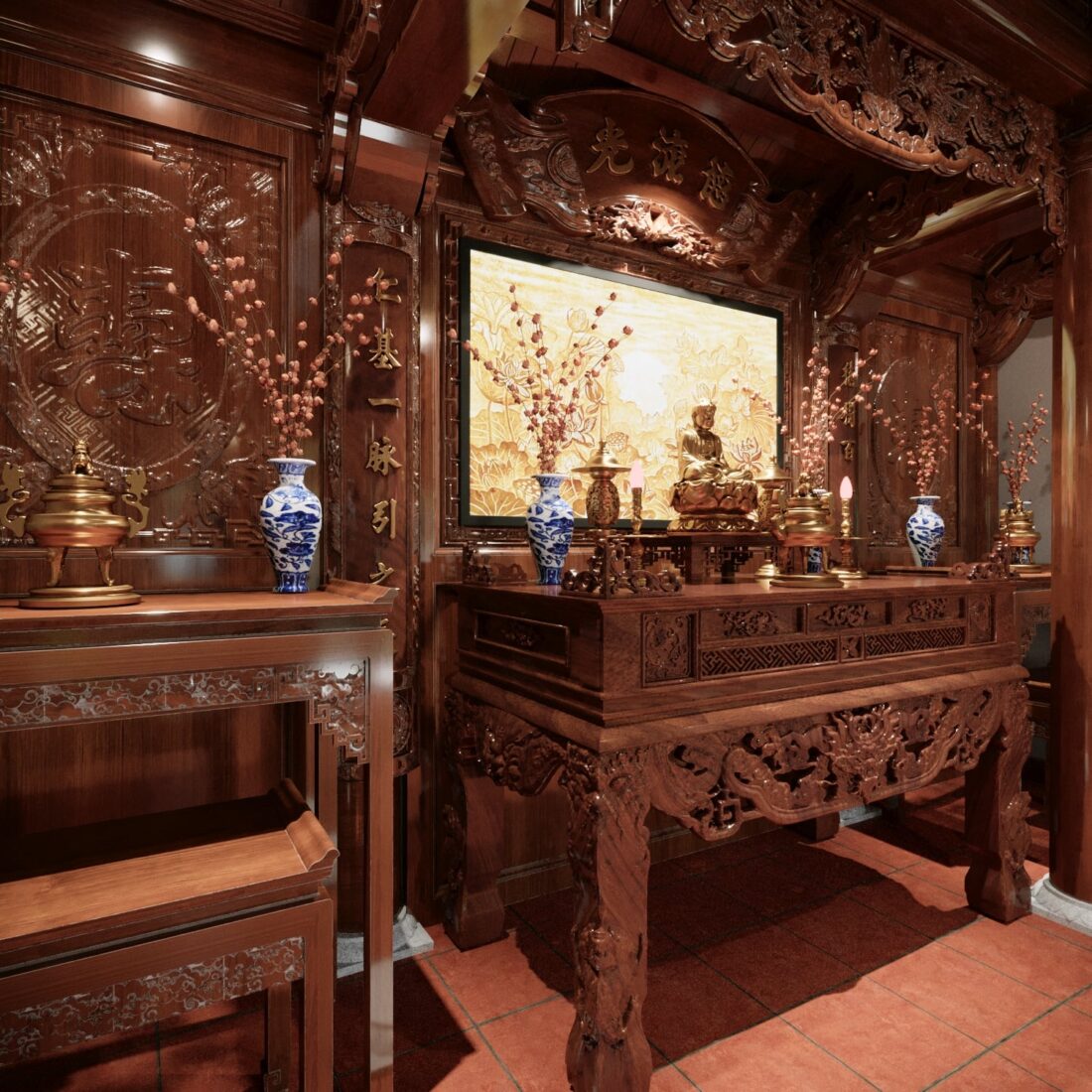 3D Model Altar Room Free Download 022 Phòng thờ