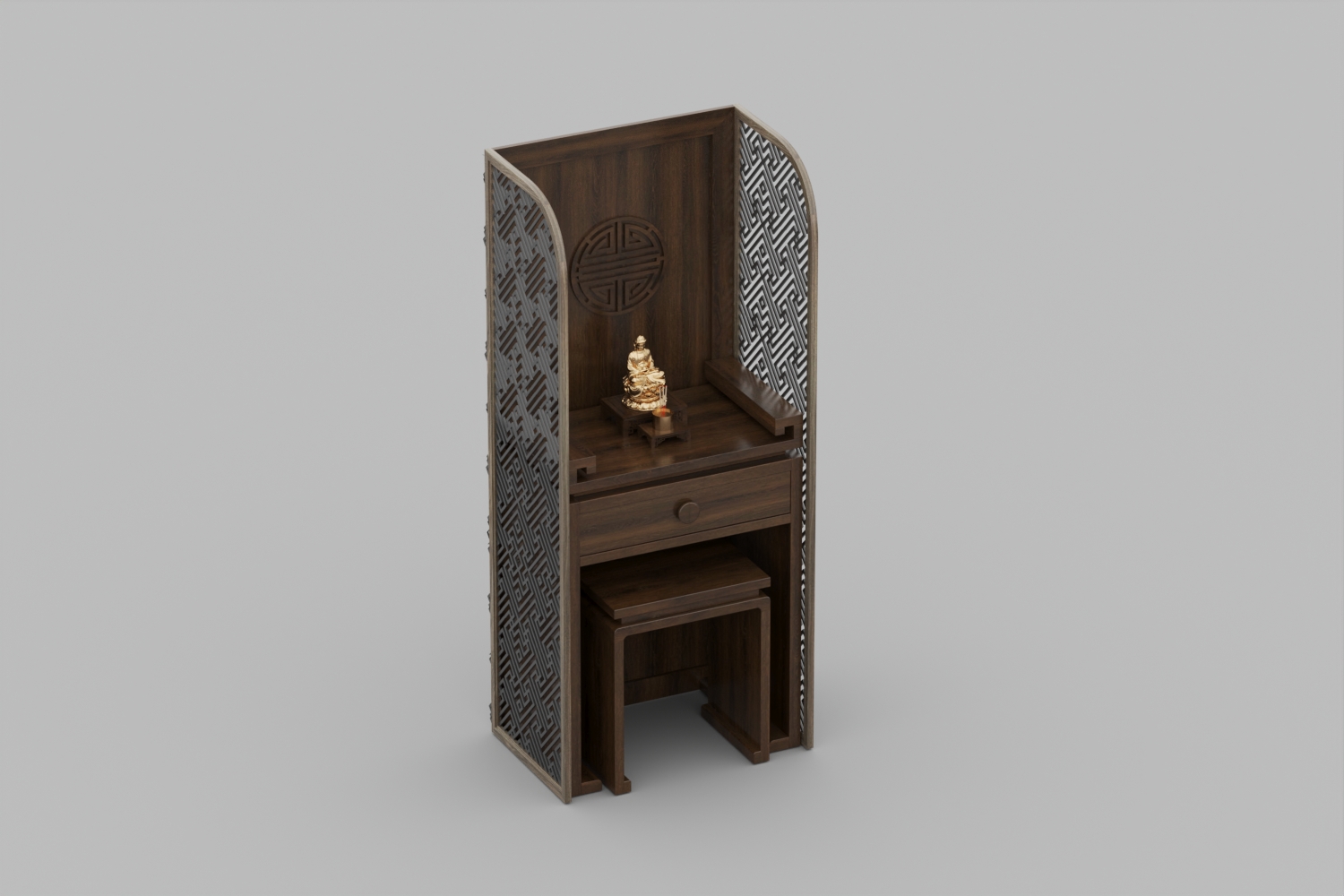 3D Model Altar Room Free Download 0596 Phòng thờ