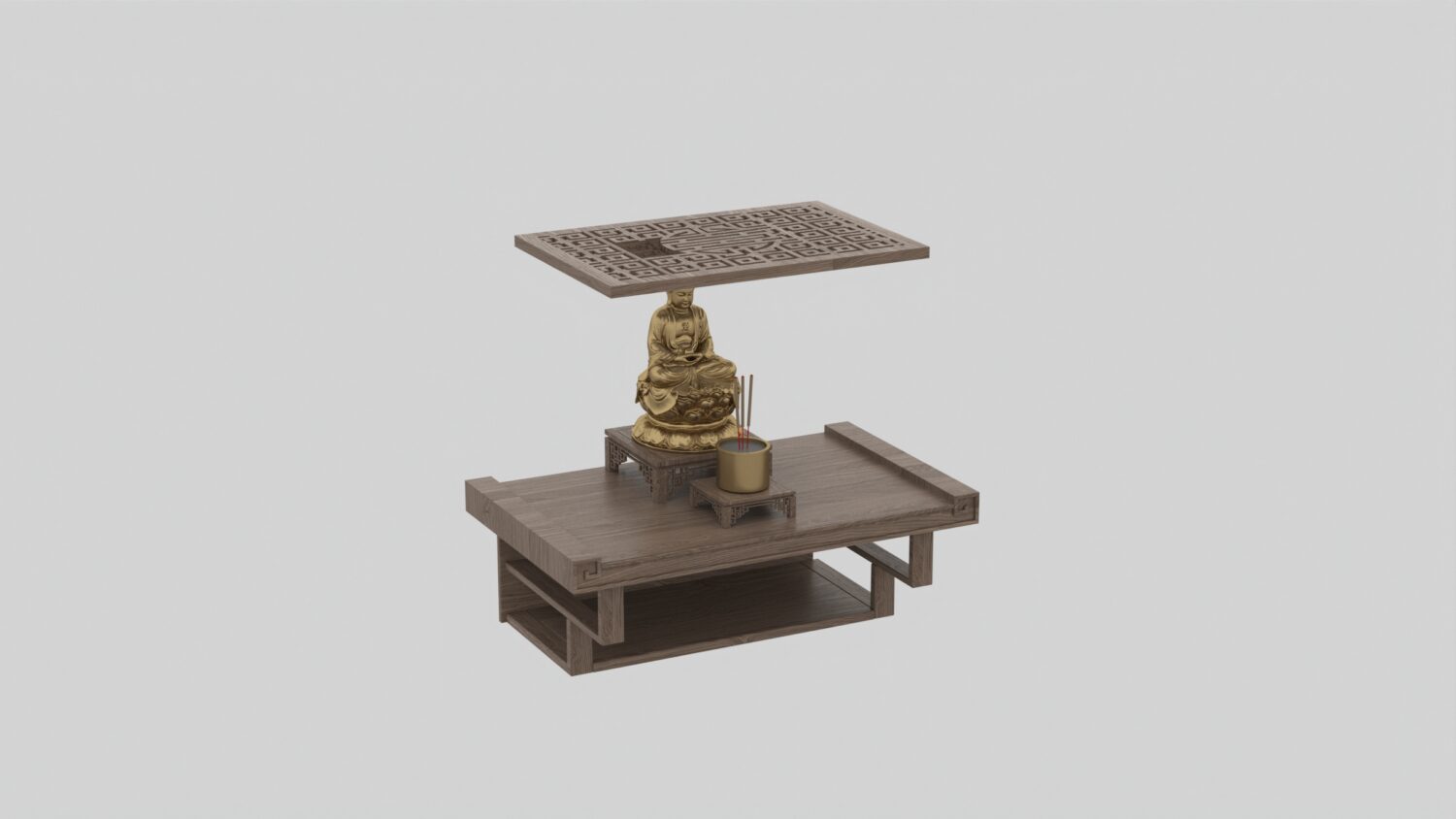3D Model Altar Room Free Download 0929 Phòng thờ