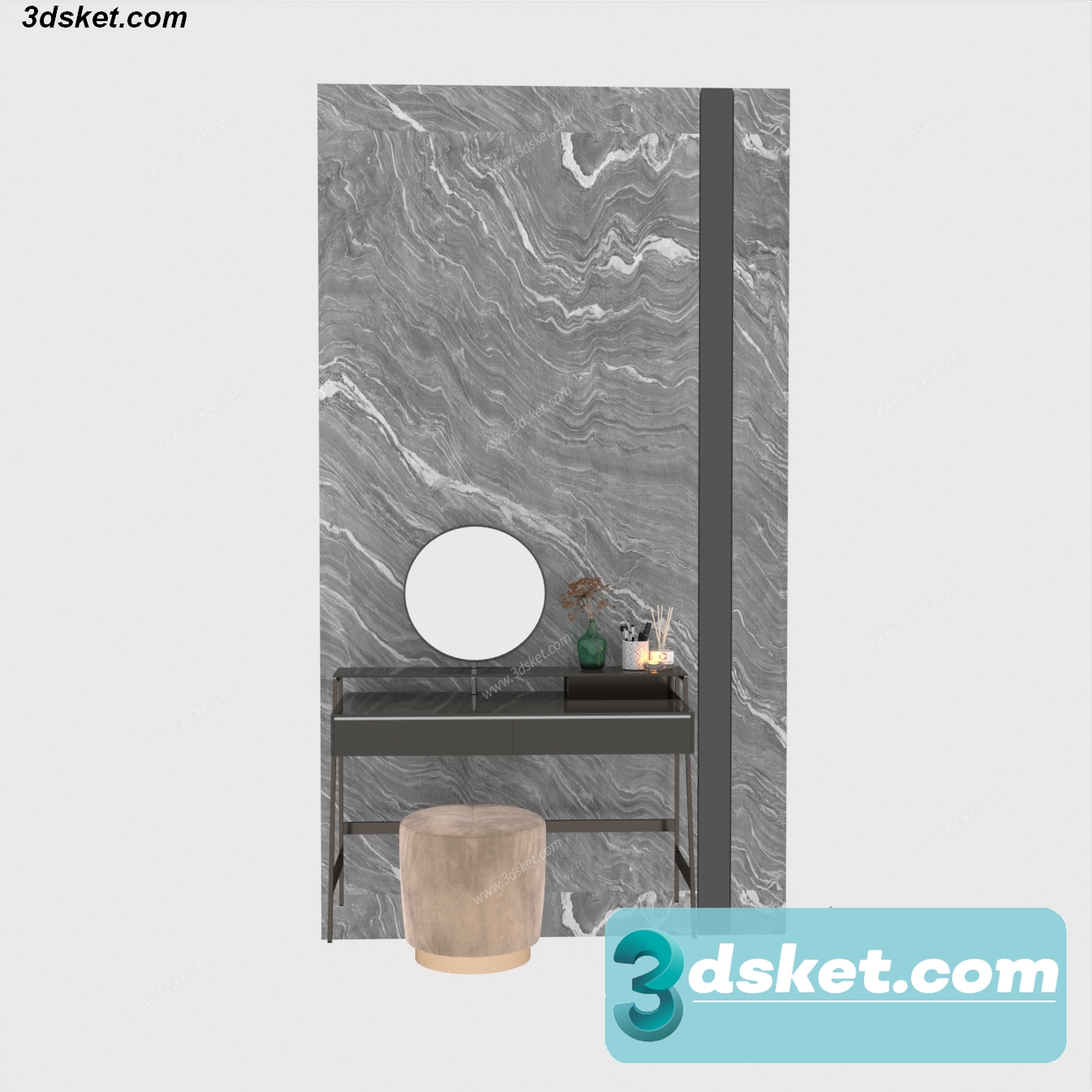 3D Model Dressing Table Free Download 010591