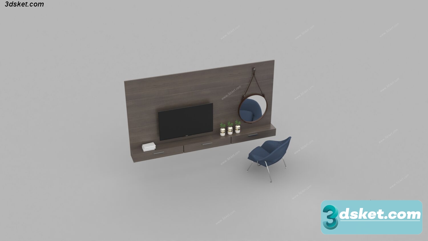 3D Model Dressing Table Free Download 01167