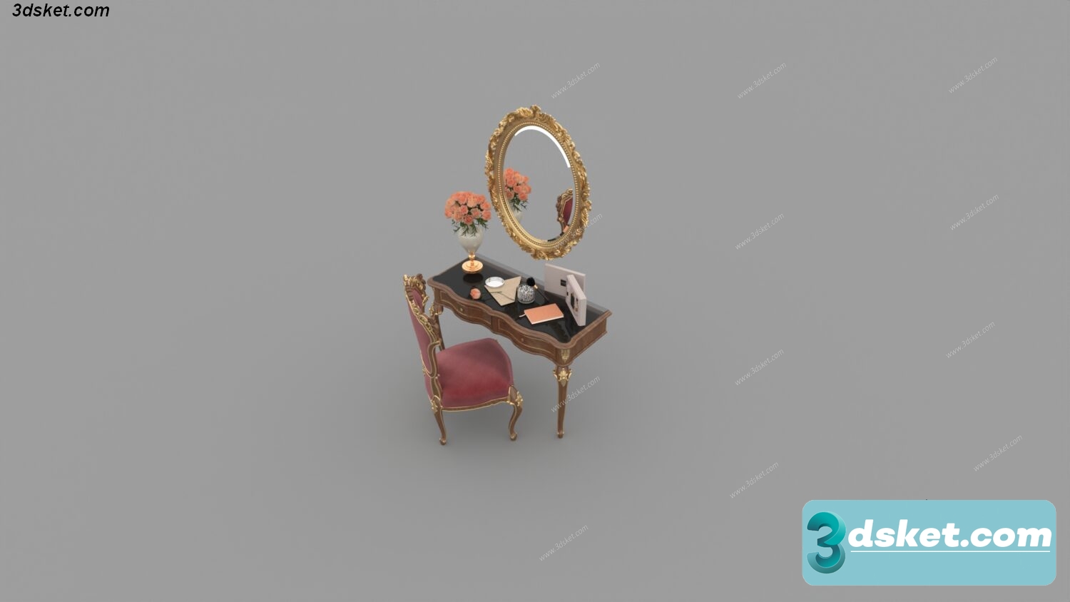 3D Model Dressing Table Free Download 01169