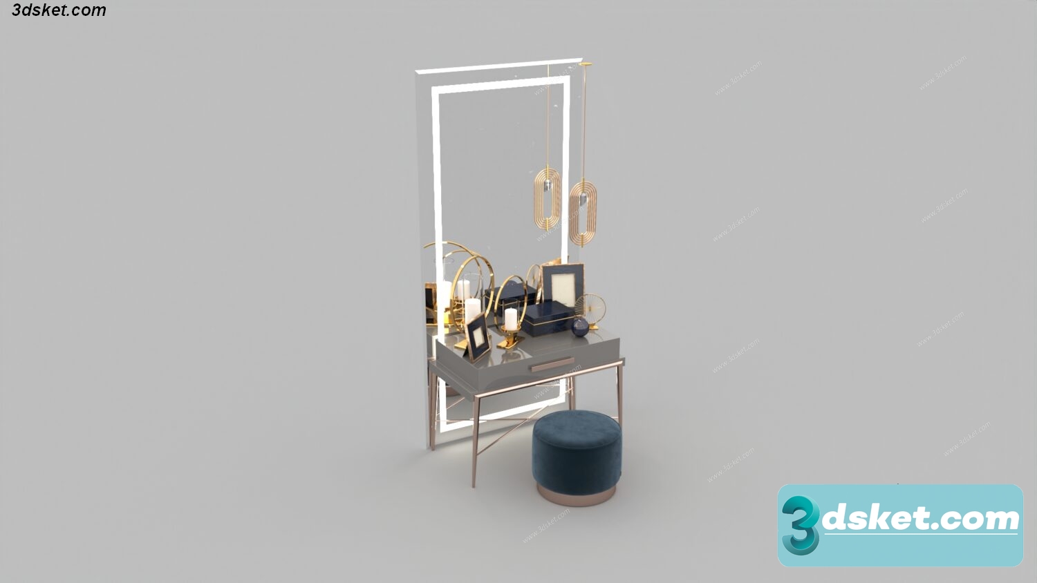 3D Model Dressing Table Free Download 01184